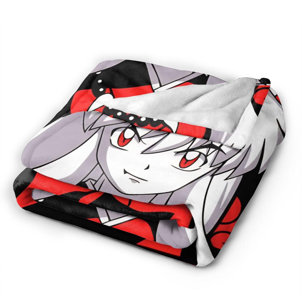 Fox Samurai Japanese Anime Coral Fleece Plush Throw Blanket Inuyashas Blanket for Bed Couch Ultra-Soft Quilt,