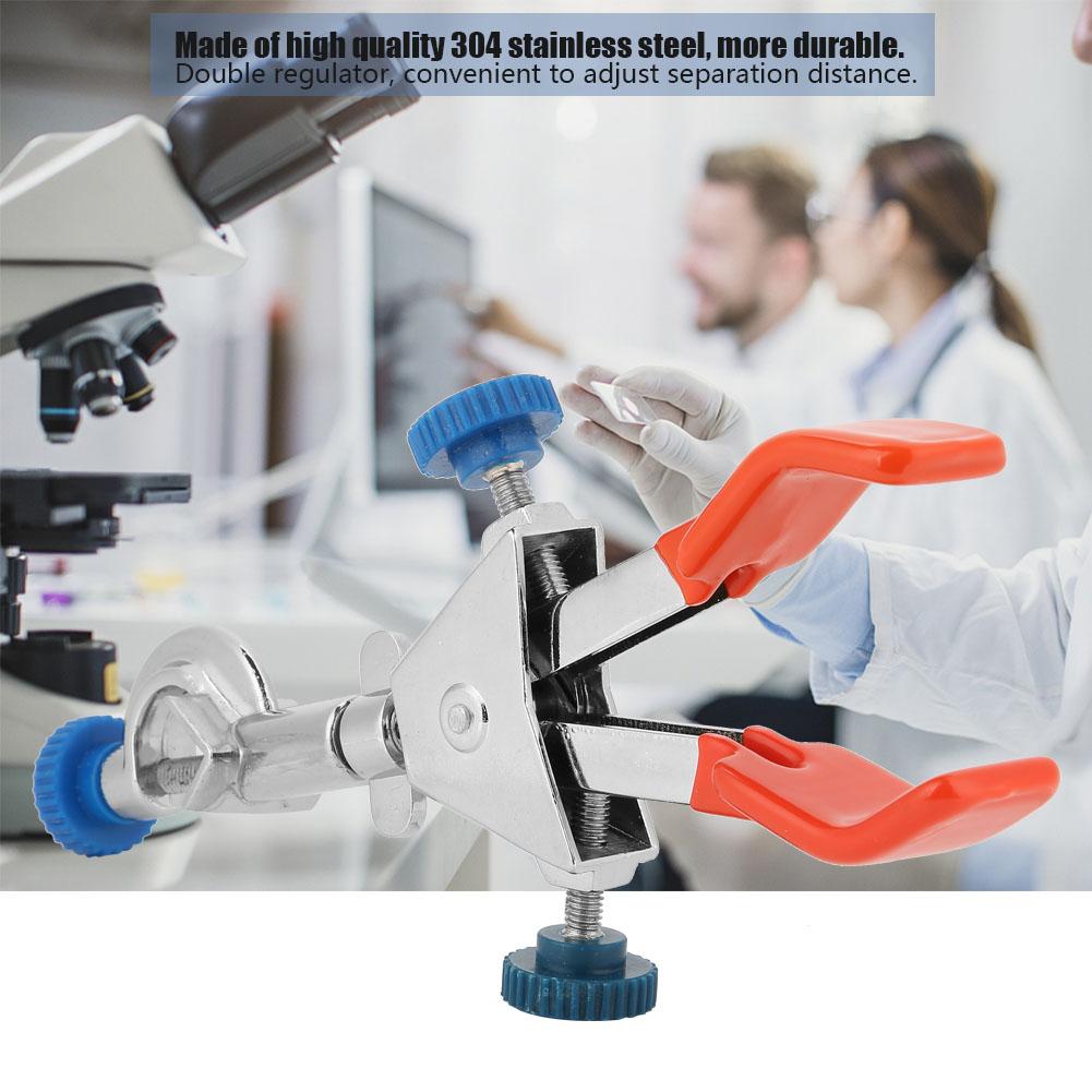 Lab Instrument Double Regulator Chemical Flask Clamp Steel Retort Stand Condenser Holder(big)