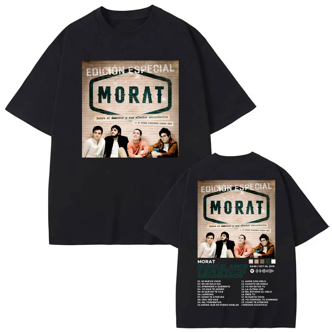 

Colombia Band Morat Album Double Sided Graphic T Shirts Fashion Hip Hop Short Sleeve T-shirt Men Women Cotton T-shirts M