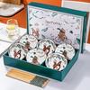 Retro Vintage Ceramic Dinnerware Set: Bowls, Plates, Dishes, Chopsticks In Gift Box - Sophisticated Small Souvenir.