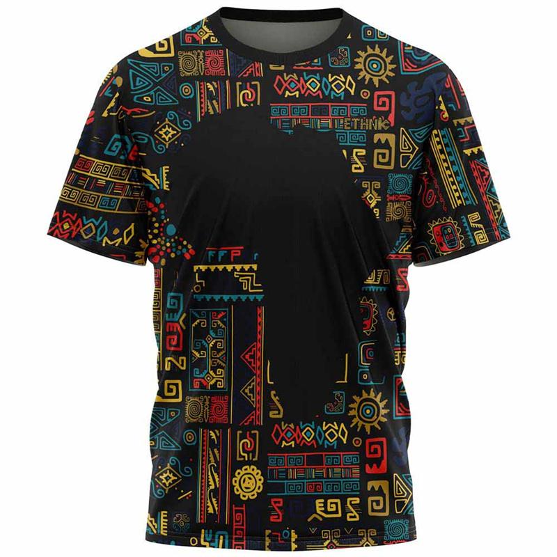 Ethnic Tribal Dashiki Pattern T-Shirt For Men African 3D Print Tee Summer Casual Harajuku Short Sleeve Loose T Shirts O-Neck Top