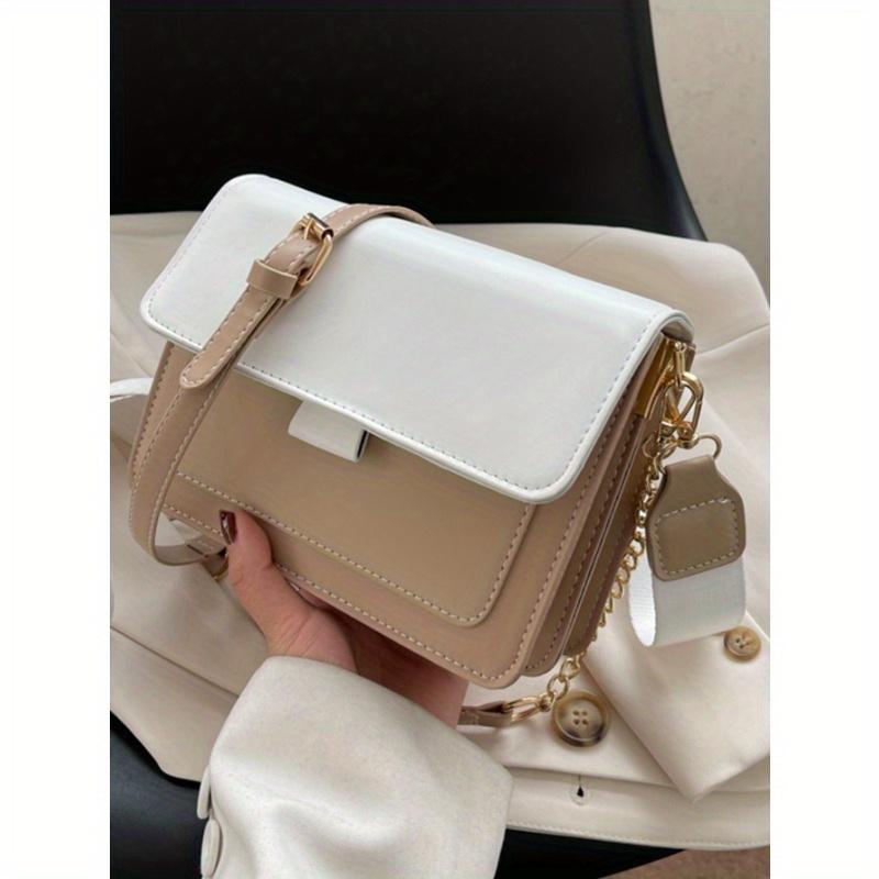 Fashionable Minimalist Color Block One Shoulder Diagonal Crossbody Bag