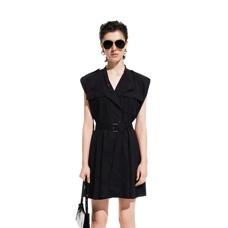 

MO&Co. Workwear Pleated A-Line Mini Dress with Belt M (165)