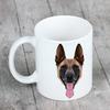 Malinois Owczarek Belgijski -Kubek Ze Zdjęciem I Napisem Geometryczny Pies Art-Dog