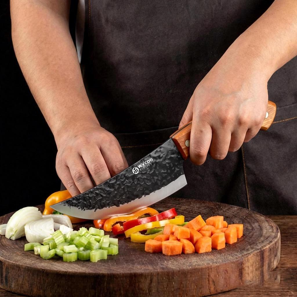 WXCOO Hand Forged Butcher Knife for Cutting Meat Professional Chef Knives for Chopping Vegetables Slicing Cooking Kitchen Knife
