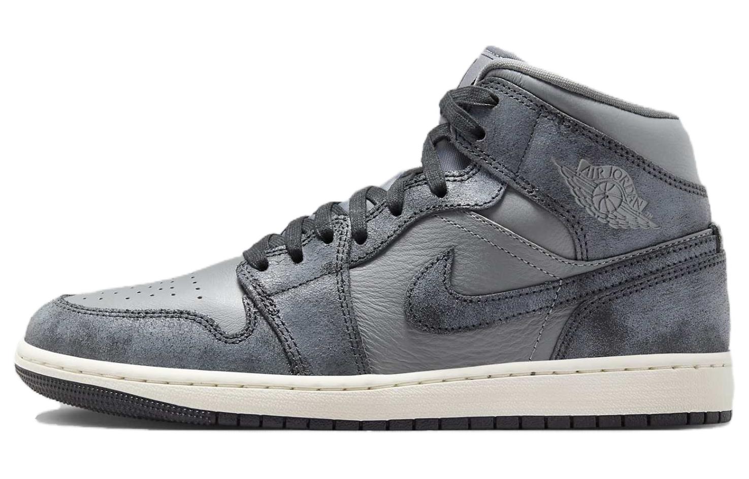 Jordan 1 Mid Distressed Smoke Grey Women s FJ3448-001 36
