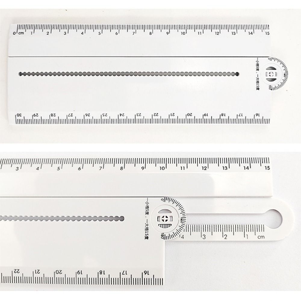 Angle Measurement Geometric Drawing Ruler White Circular Drawing Ruler  School Use