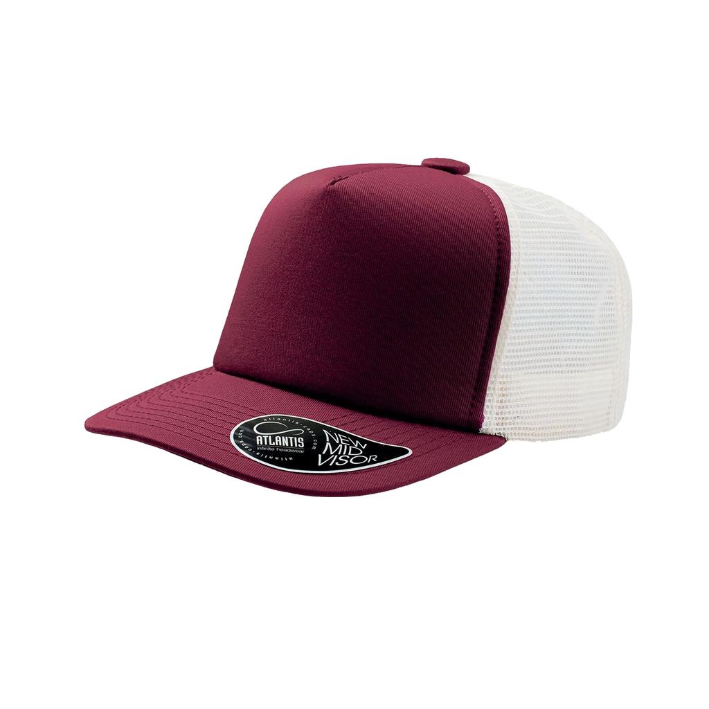 Atlantis Record Mid Visor 5 Panel Trucker Cap