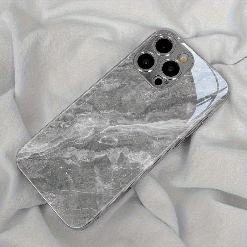 Marble patterned glass phone case suitable for iPhone 17 16 15 14 13 12 11 Pro/Max/Plus anti drop and shockproof back cover