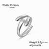 Cazador Stainless Steel Geometric Open Ring Waterproof Double Layers Fashion Finger Rings for Women Party Jewelry Gift Wholesale