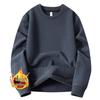 Men's Winter Warm Velvet Knit Pullover Sweater - Solid Color, Round Neck, Versatile Layer