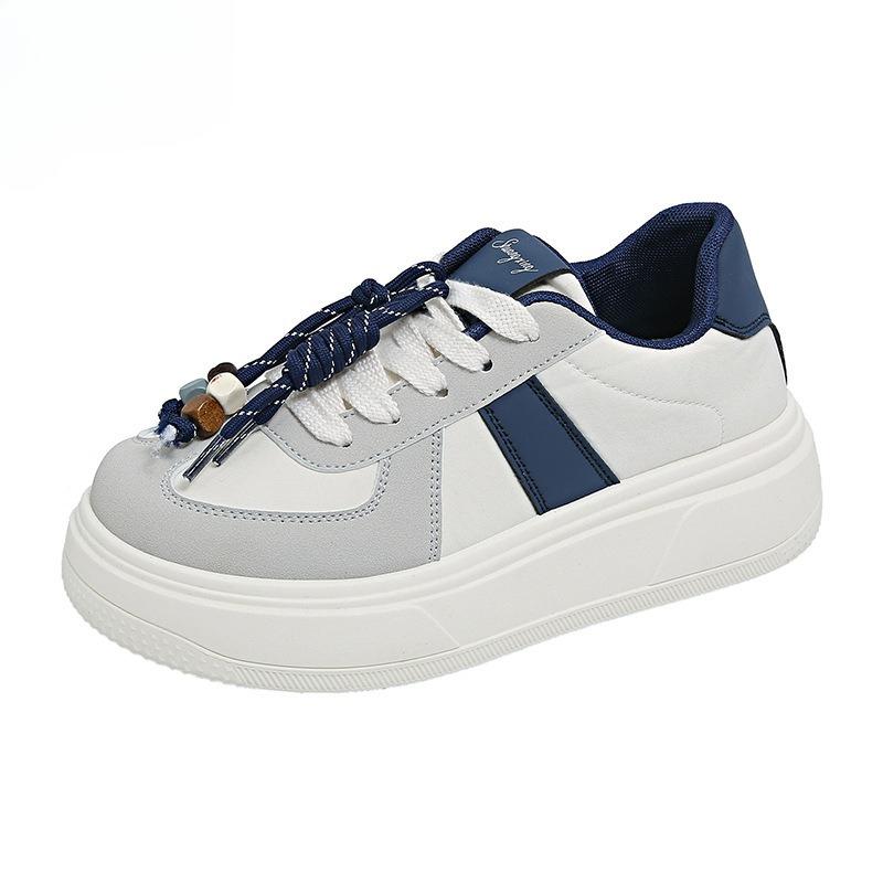 New Platform Shoes 2025 New Color Blocked Retro Casual Shoes Versatile Sneakers Fashionable and Comfortable Outdoor Women Shoes