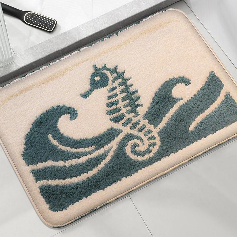 Flannel Material Bathroom Anti Slip Floor Mat Shower Room Small Carpet Washbasin Absorbent Foot Mat Modern Decorative Mat