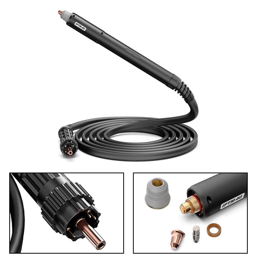 

1x PTM-60 Plasma Cutting Tool Straight Head With Cable CNC Plasma Cutting Torch Non-HF Pilot Plasma Cutting Straight Torch CHINA
