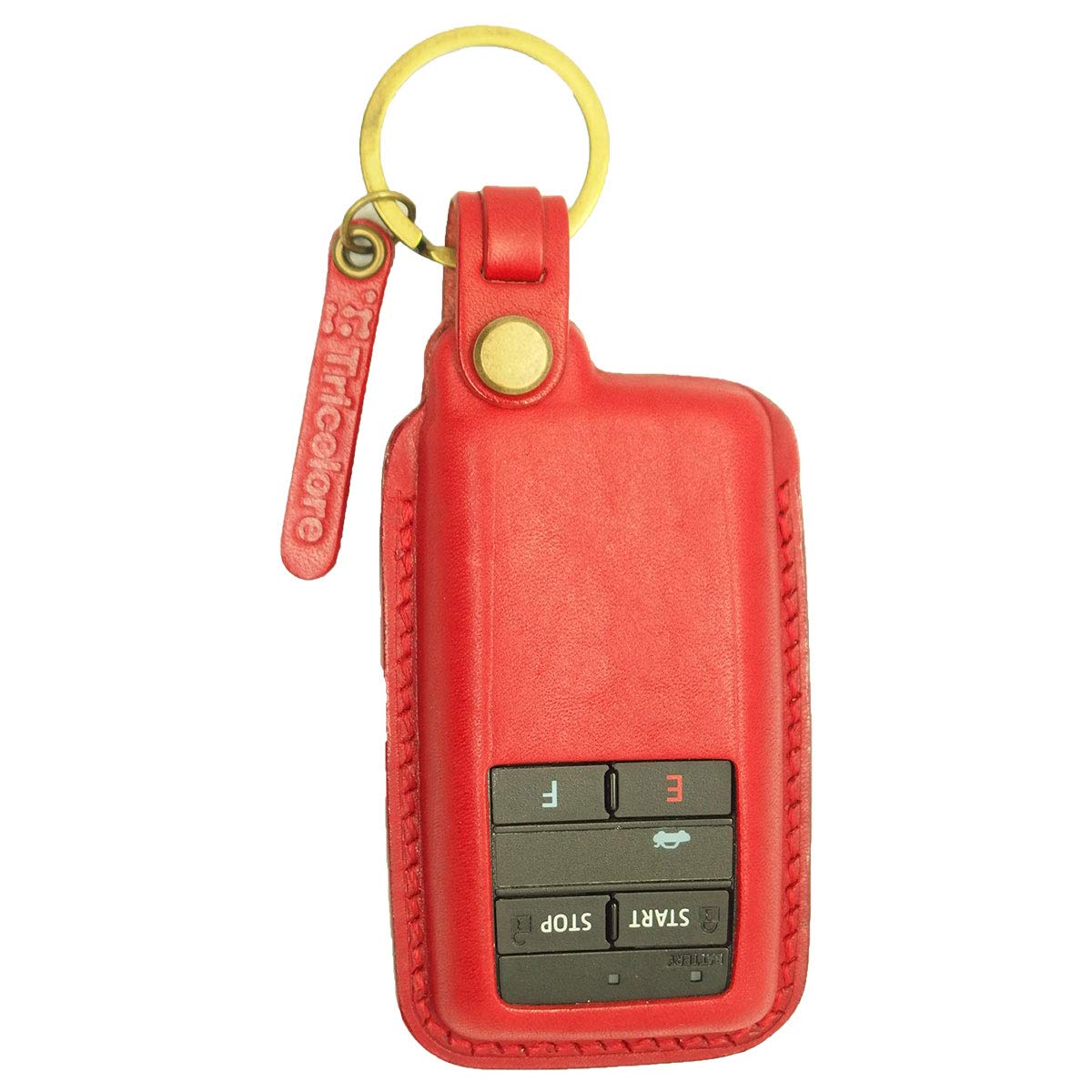 

TOYOTA 1SC6T0105-R Genuine Engine Starter (Extendable Antenna) Tricolor Exchange, Fully Hand Sewn, Genuine Leather, Smart Key Case, Phoenix Red красный