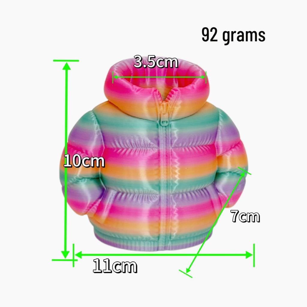 Bunter 3D-gedruckter Daunenjacken-Stifthalter-Schmuck - Einzigartiges Wohnungsgeschenk