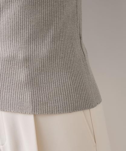 [BIS] Spitzengestrickter Pullover mit Bündchen, Hellgrau (08) F.