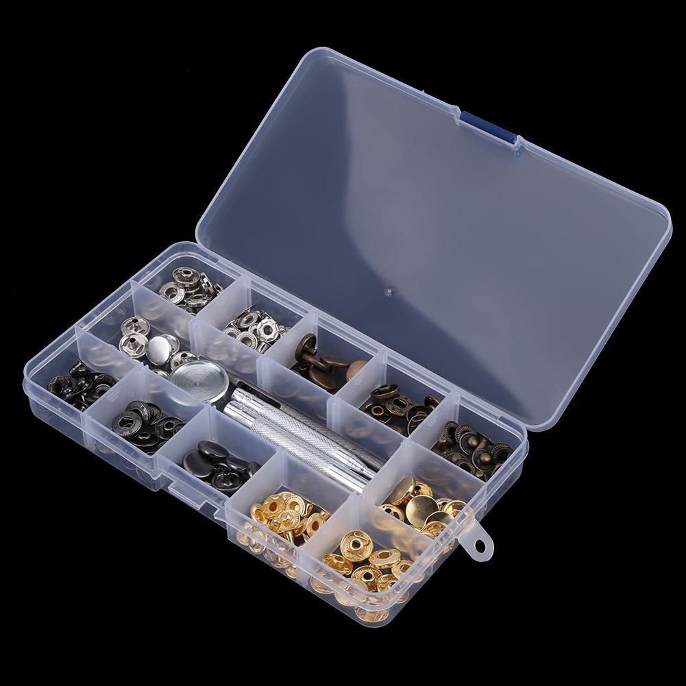 40 Sets Press Stud Snap Button Popper Fastener with Setting Tool for Clothes (655#10MM)