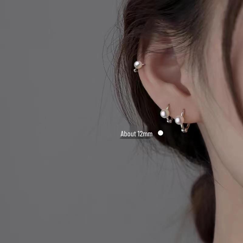 2024 New High-End Pearl Stud Earrings: 925 Sterling Silver Light Luxury for Women