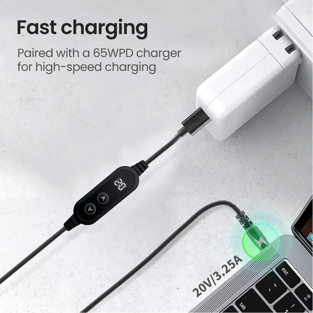 PD USB-C To DC 5V/9V/12V/15V/20V Multi-Voltage Adapter Cable Laptop Display 8 Connectors LED Fo L4V7