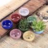 Macetas de Cerámica con Esmalte Ice-Crack Transpirable Maceta Gruesa Perforada para Suculentas Macetero para Plantas Pequeñas Lindas Decoración del Hogar