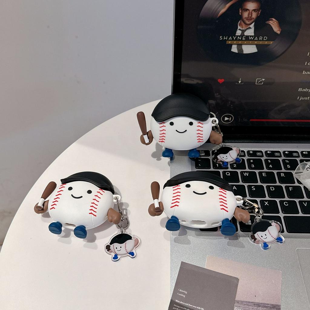 Cute Baseball Boy Pattern Headphone Cover For AirPods Pro2 Pro 3 2 1 Generation Case For AirPods 4 Pro 2 2nd Funda With