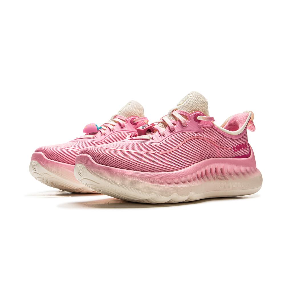 Li Ning SOFT COOL 2 Cushioning Abrasion Resistant Breathable Lightweight Low Top Casual Shoes Women's Fairy Cloud Pink AGLV010-8