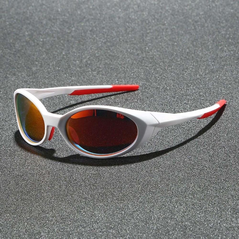 Polariscope Lenses Oval Sport Sunglasses Windproof Frame Ultra-lightweight Y2K Futuristic Eyewear UV400 Protection