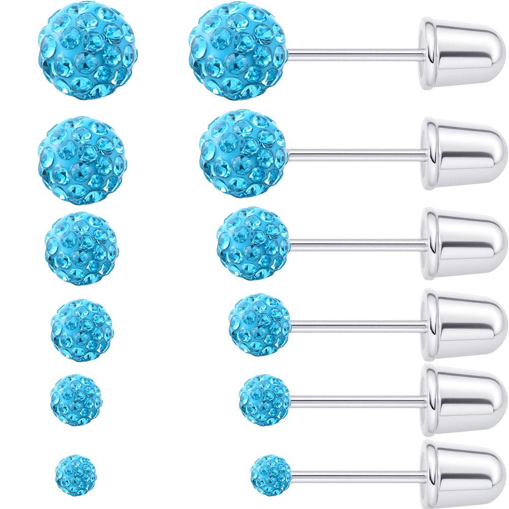 European Fashion Titanium Steel Diamond Ball Cartilage Earrings