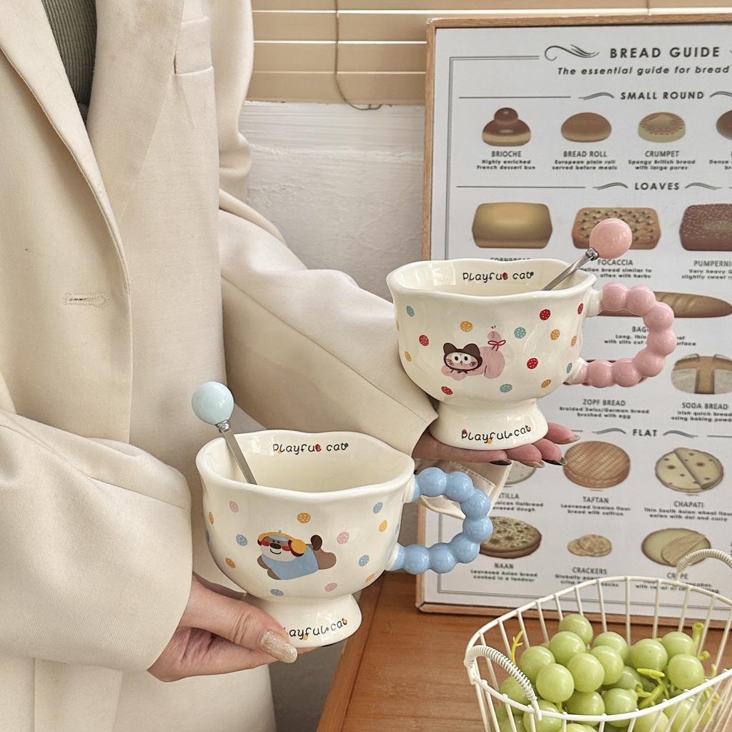 Dawanie Dziewczynkom Prezentów Urodzinowych Wysokiej Wartości Ceramiczny Kubek w Kropki Szczeniak Kreatywny Kreskówkowy Kubek do Wody Pamiątka