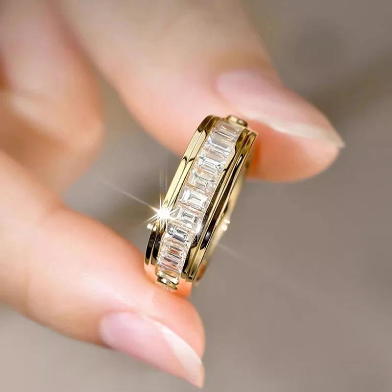 2026 New Fashionable Personalized Retro Ring Elegant Square Design High End Zircon Zircon Accessories 6