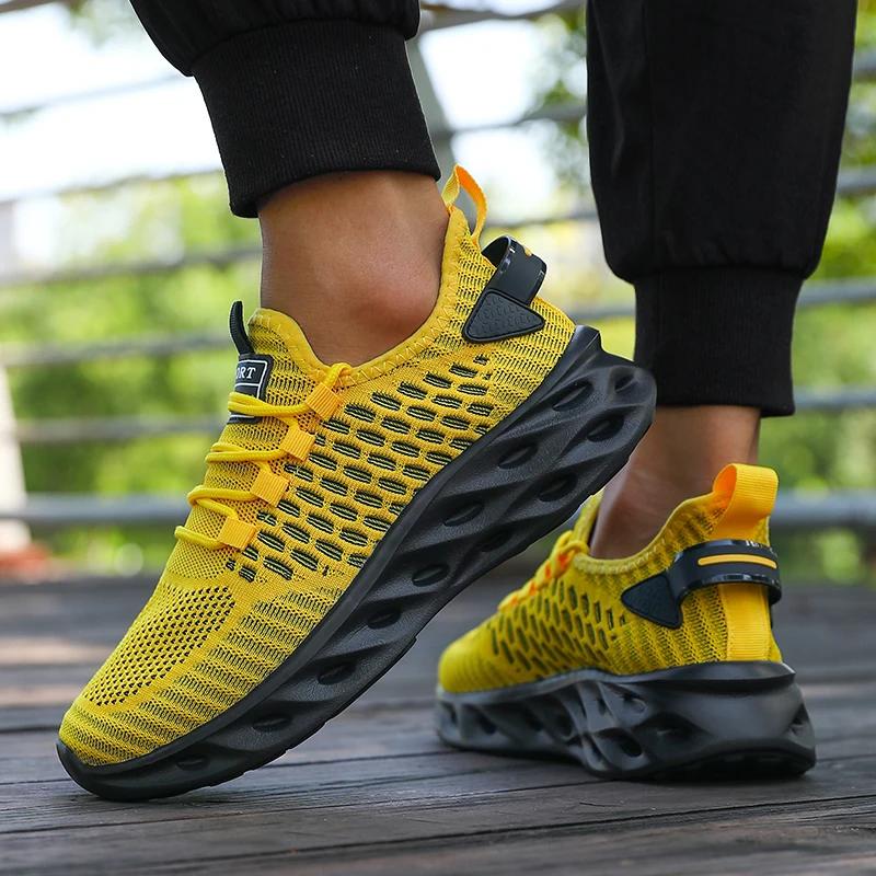New Fashion Men'S Running Shoes Summer Breathable Outdoor Non-Slip Sneakers Shock - Absorbing Sole Trendy Color Shoes For Men