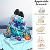 1pc Stitch Printing Blanket - Soft, All-Season Throw for Living Room, Bedroom,Personalized Gift with Adorable Cartoon Design
