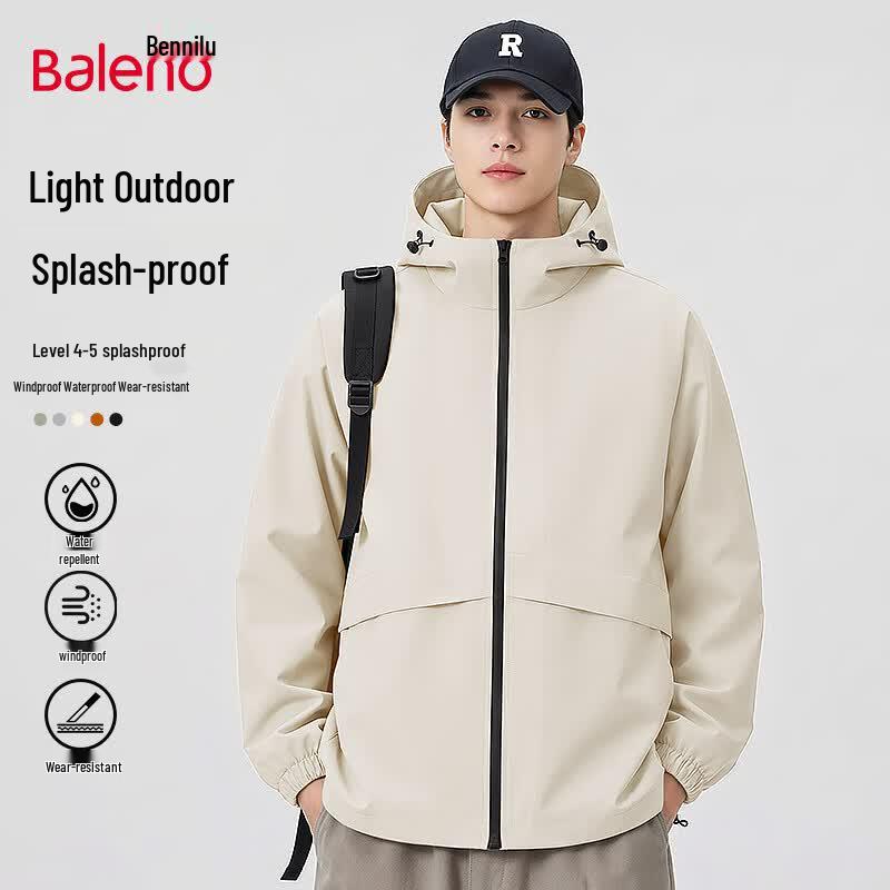 Baleno Men's Autumn Windproof Water-Repellent Hooded Jacket