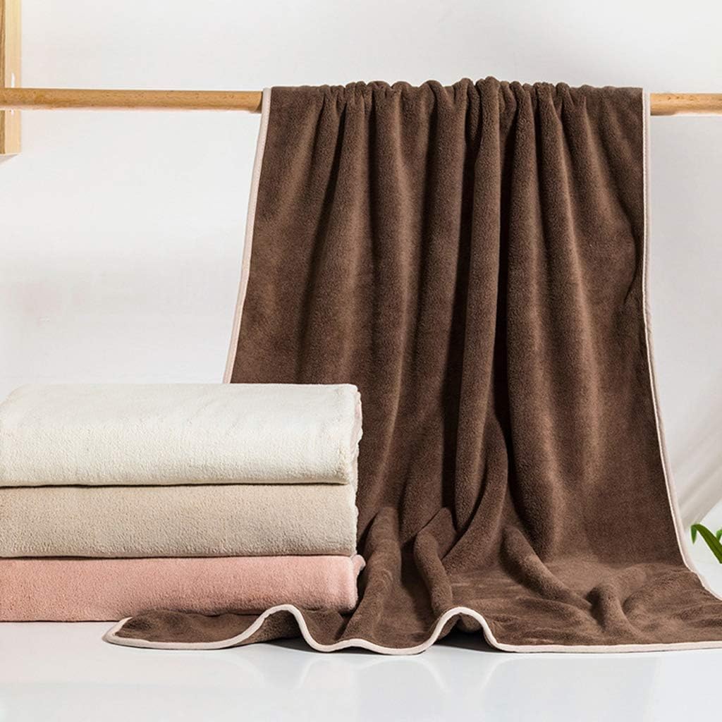 Bath Towel Set, Pack of 2 Luxury Microfiber Large Bath Sheet Towels Super Soft Absorbent and Quick Dry for Sauna and Spa Brown