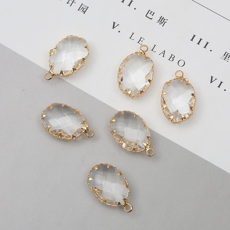 

Медно-золотой край Стеклянный кристалл DIY Набор для серег ручной работы