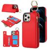 Applicable to iPhone16 mobile phone case, Samsung S24 solid color double buckle ring zipper wallet case A55 anti-drop leather case