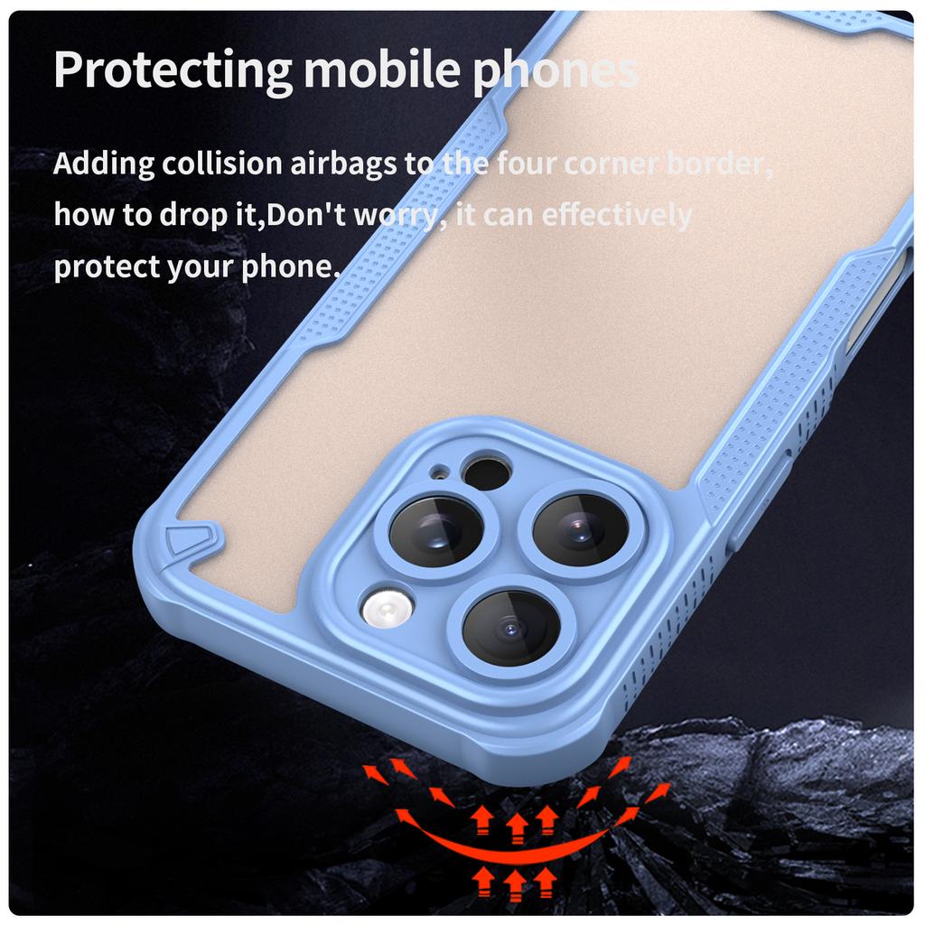 Seria Armor Etui na iPhone 16 Pro PC+TPU Półprzezroczyste Matowe Wykończenie Ochronne Etui na Telefon