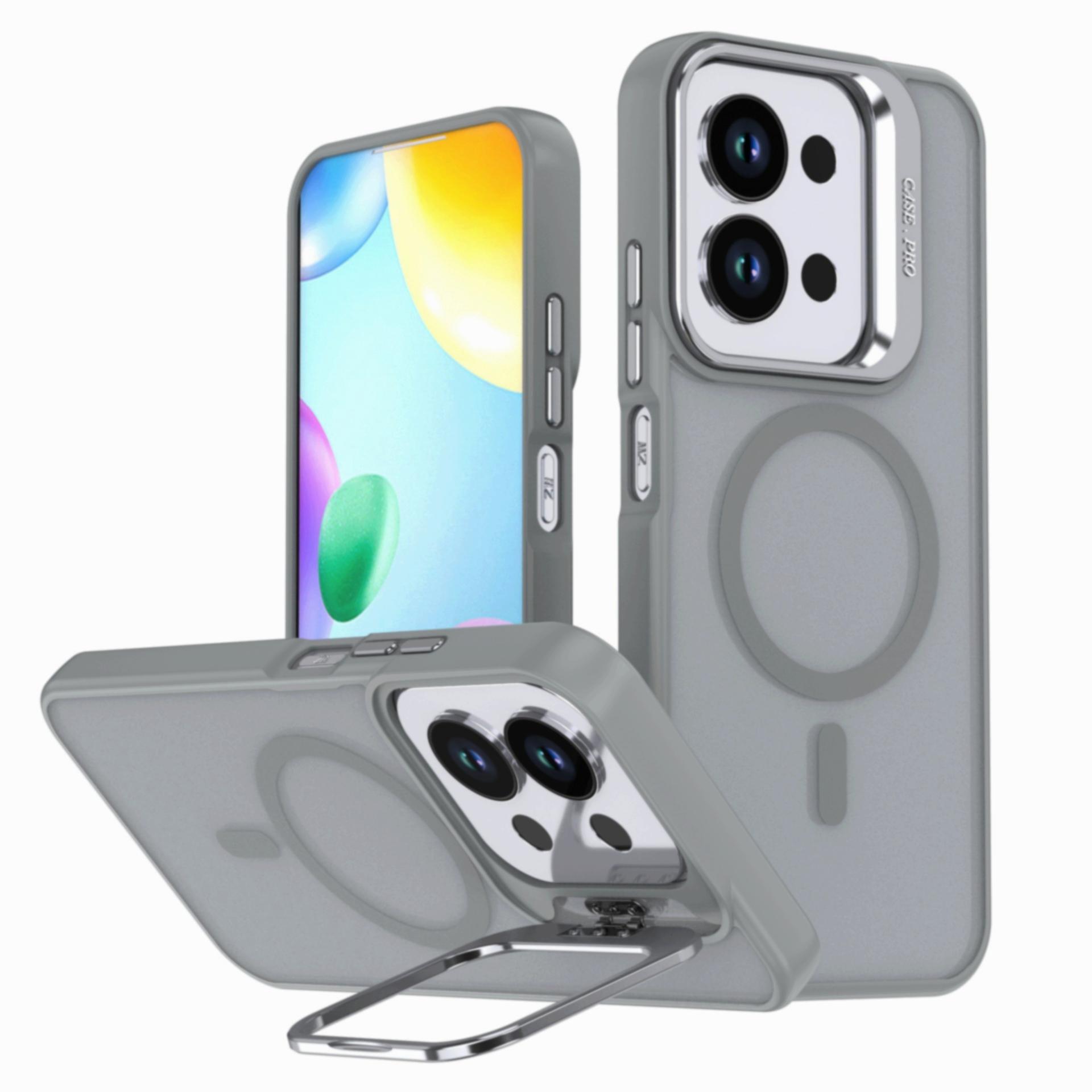 

Magnetic Matte Translucent Phone Case for Xiaomi Redmi 15C 14C A5 15 5G 4G Metal Lens Stand For MagSafe shockproof Cover Redmi 15 4G (169mm)
