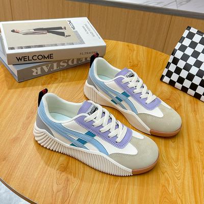 Women's Flat White Shoes Spring New Breathable Casual Students' Skateboard Shoes Women's Running Shoes