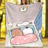 1pc Yier BuBu Bear3 Theme Blanket - Digital Print, Polyester, Cozy for All Seasons, Perfect for Outdoor, Camping, and Travel