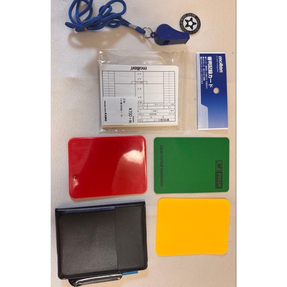 Used Soccer referee referee set card case whistle record card