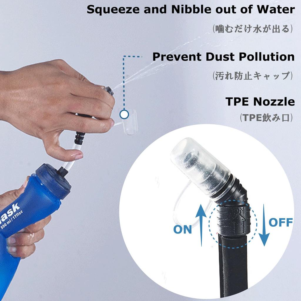 YAPJEB Hydration Foldable Soft Water 500ml Soft for Trail and Outdoor Activities 500ml Bottles Two Bottle, Bottle, Flask, Marathons, Running, Cycling,