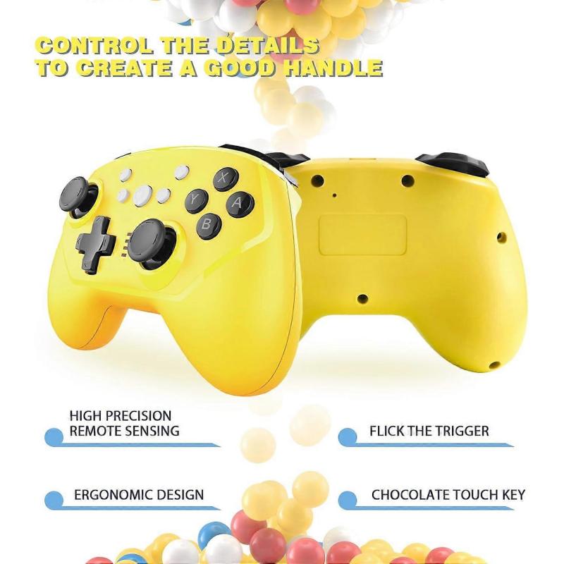 Switch Controller Wireless for Nintendo Switch/Switch Lite, Black Pro Controller with Turbo, Motion, Vibration, and Breathing Light