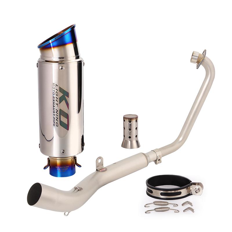 For Zontes ZT125 U1 ZT125 G1 2021 - 2025 Motorcycle Exhaust System Front Link Pipe 51mm Muffler Tail Tips With DB Killer Slip On