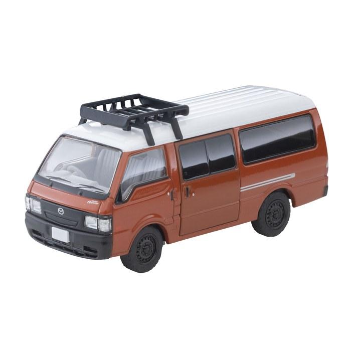 TOMYTEC Tomica Limited Vintage Neo 1/64 LV-N310d Mazda Bongo Brawny Van Custom (Brown) with Roof Carrier & Figure 336174