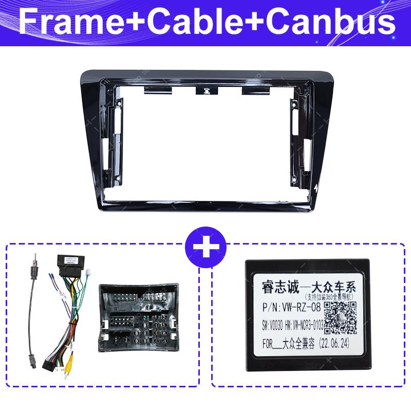 For Skoda Rapid Spaceback 2013-2019 Fascia Radio Dvd Stereo Cd Panel Dash Mounting Installation Trim Kit Face Frame Bezel with W