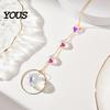 Sun Catcher Pendant Faux Crystal Suncatcher, Colorful Prisms Window Hanging Catcher, Moon Suncatcher Rainbow Maker Chain for Garden Home Decor Star