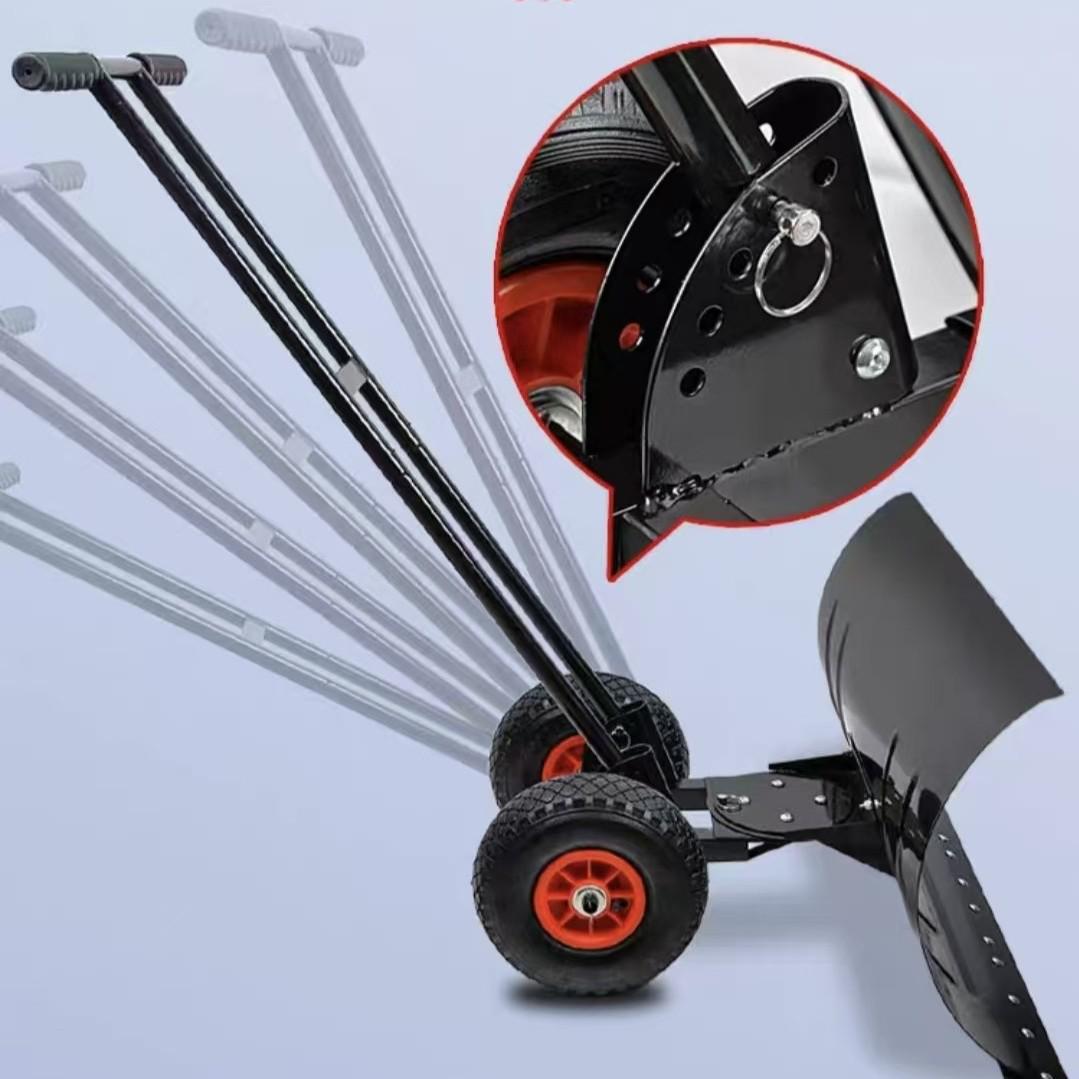 

Outdoor Push Snow Shovel with Wheels, Large Blade, Mobile, Flexible & Convenient No