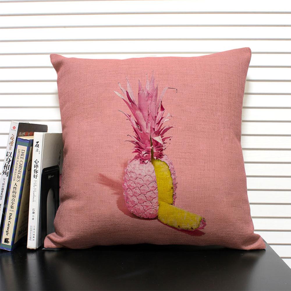 Tropical Plant Fruits Cushion Cover Cactus Pineapple Pattern Home Sofa Modern Art Decorative Pillow Case 45x45 Linen Pillowcase